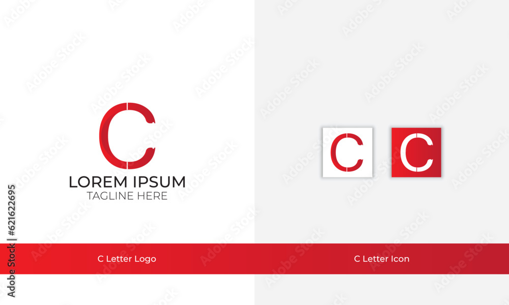C letter logo design template with gradient color
