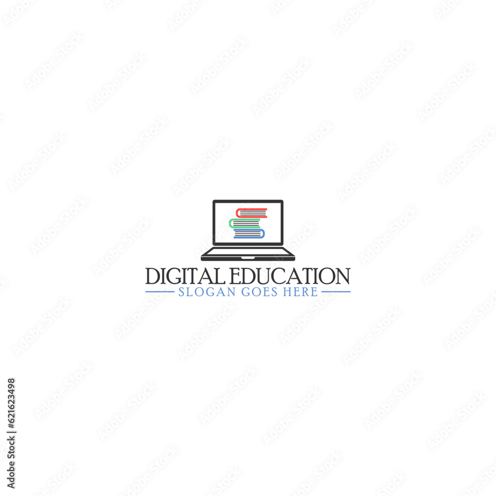 Digital education logo template. Logo education course isolated on white background Digital education logo template. Logo education course isolated on white background
