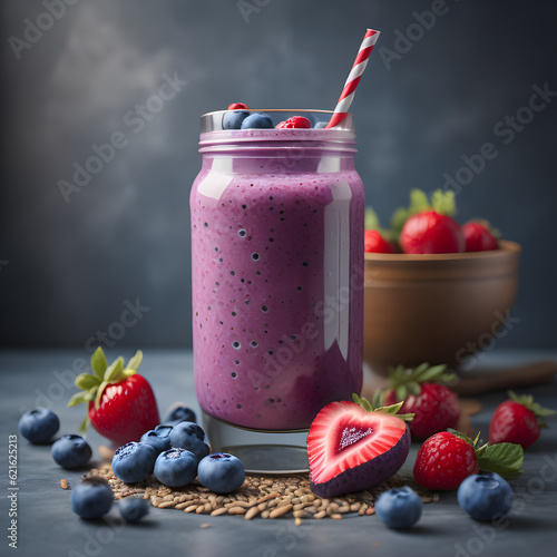 Blueberry smoothie with fresh berry