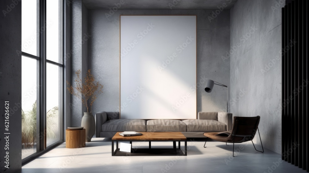 Modern Living Room Background. Contemporary Interior Design. Generative ...