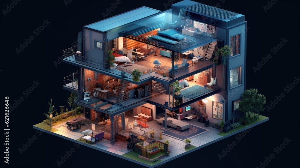 Modern Home Background. Contemporary Interior Design. Generative AI. Modern Home Background. Contemporary Interior Design. Generative AI.