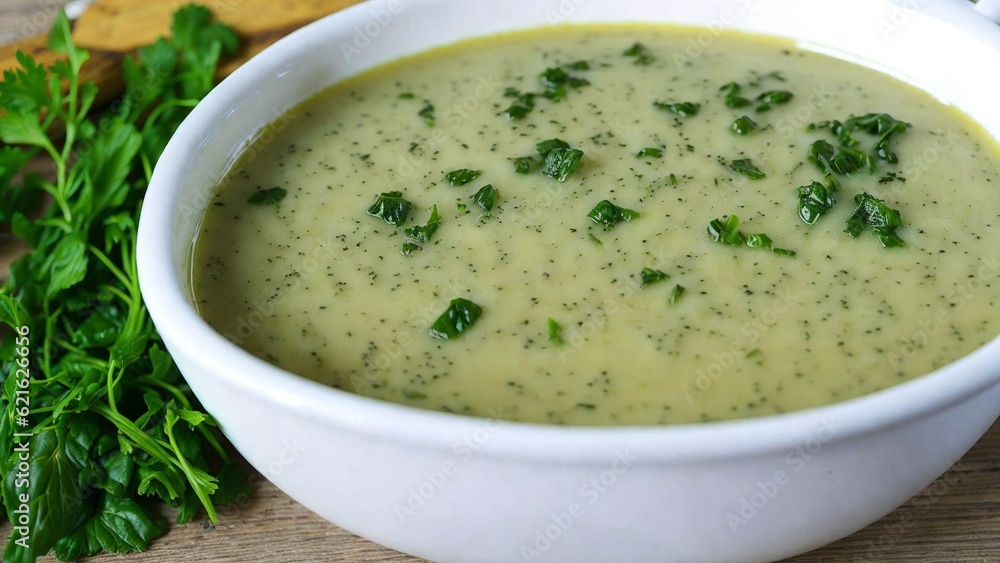 Brazilian food,A steaming bowl of Brazilian feijão, topped with a dollop of vinaigrette and a sprinkle of parsley. Brazilian food,A steaming bowl of Brazilian feijão, topped with a dollop of vinaigrette and a sprinkle of parsley.