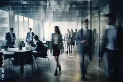 Corporate Business People Walking in Blurred Motion Indoors © Crazy monkey