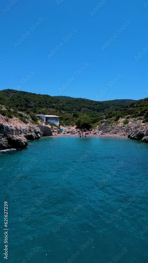 Areal view of small blue lagoon in Greece Areal view of small blue lagoon in Greece