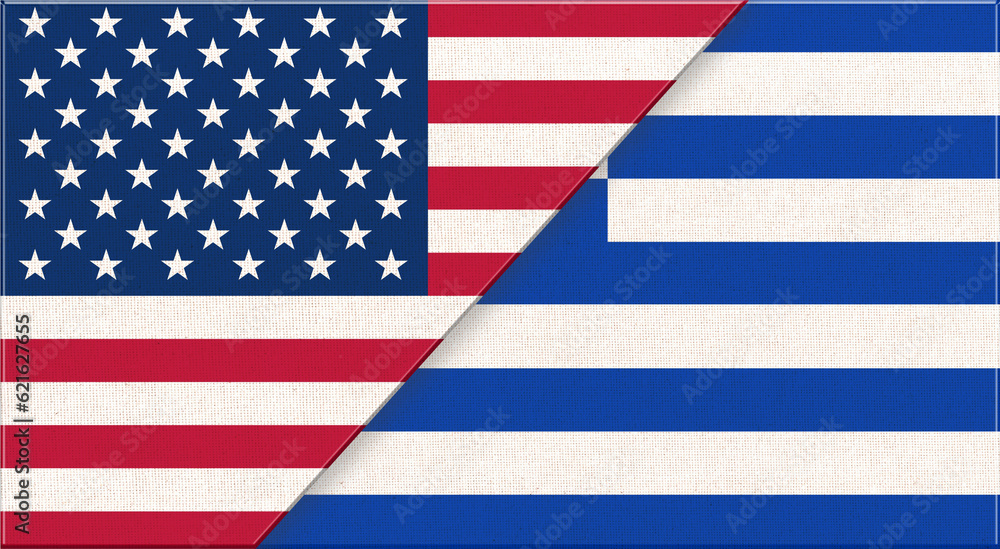 Naklejka premium Flags of USA and Germany. American and German national flags