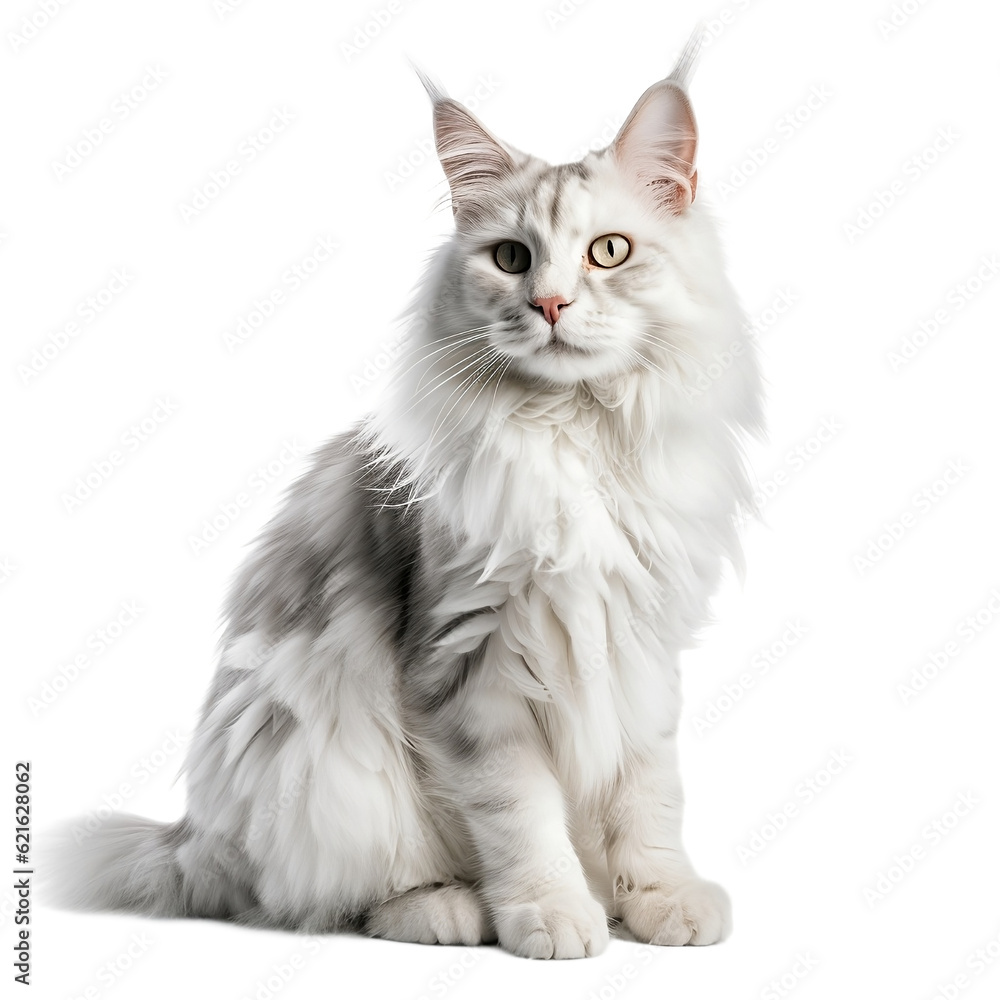 Obraz premium maine coon cat isolated on white background