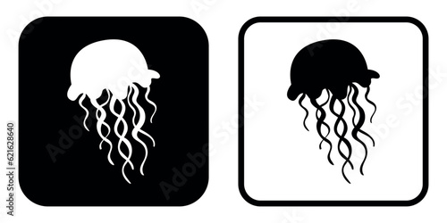 Jellyfish icons set. Vector on white background