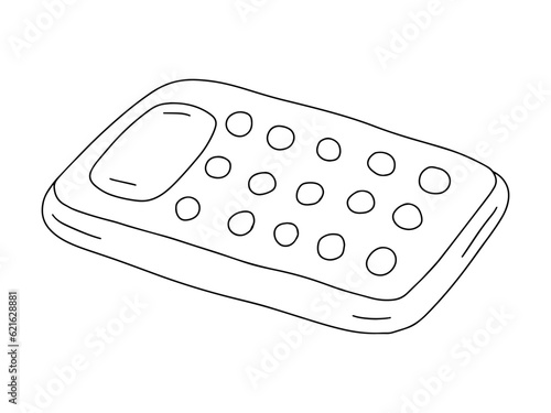 Vector 
inflatable mattress doodle sketch. Summer 
air mattress hand drawn illustration