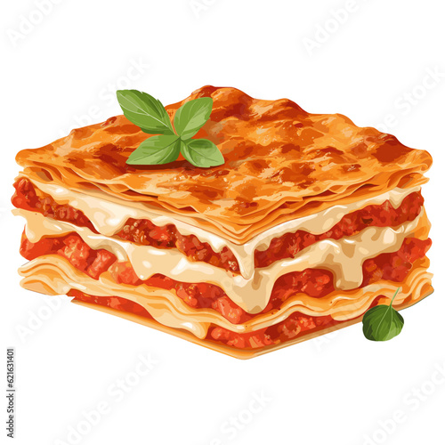 Italian Flavors: Lasagne Vector Art Illustration