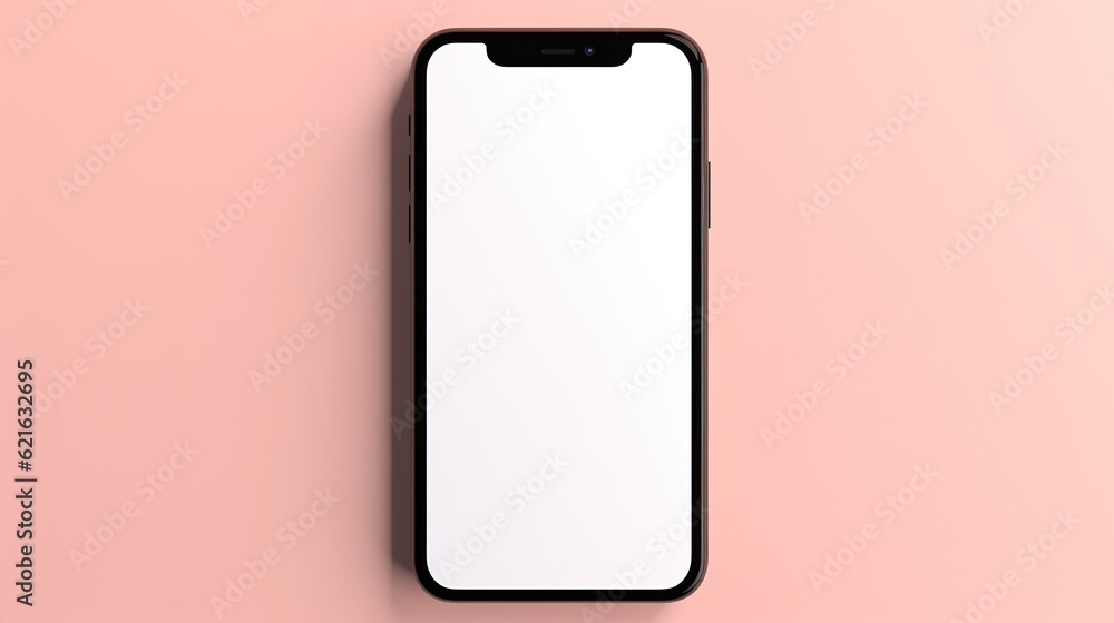 a blank white smartphone on a pink background a blank white smartphone on a pink background