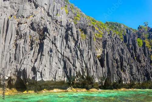 Beautiful Cadlao Lagoon  Island beach  famous El Nido  Palawan  Philippines