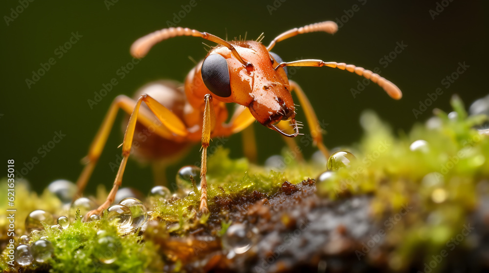 ant on a leaf close up ant on a leaf close up