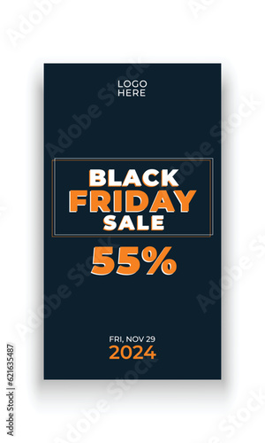 Black friday Sale social media story banner template