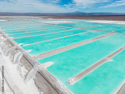 Fotótapéta Lithium fields in the Atacama desert in Chile, South America - a surreal landsca