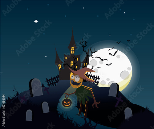 halloween castle with bats