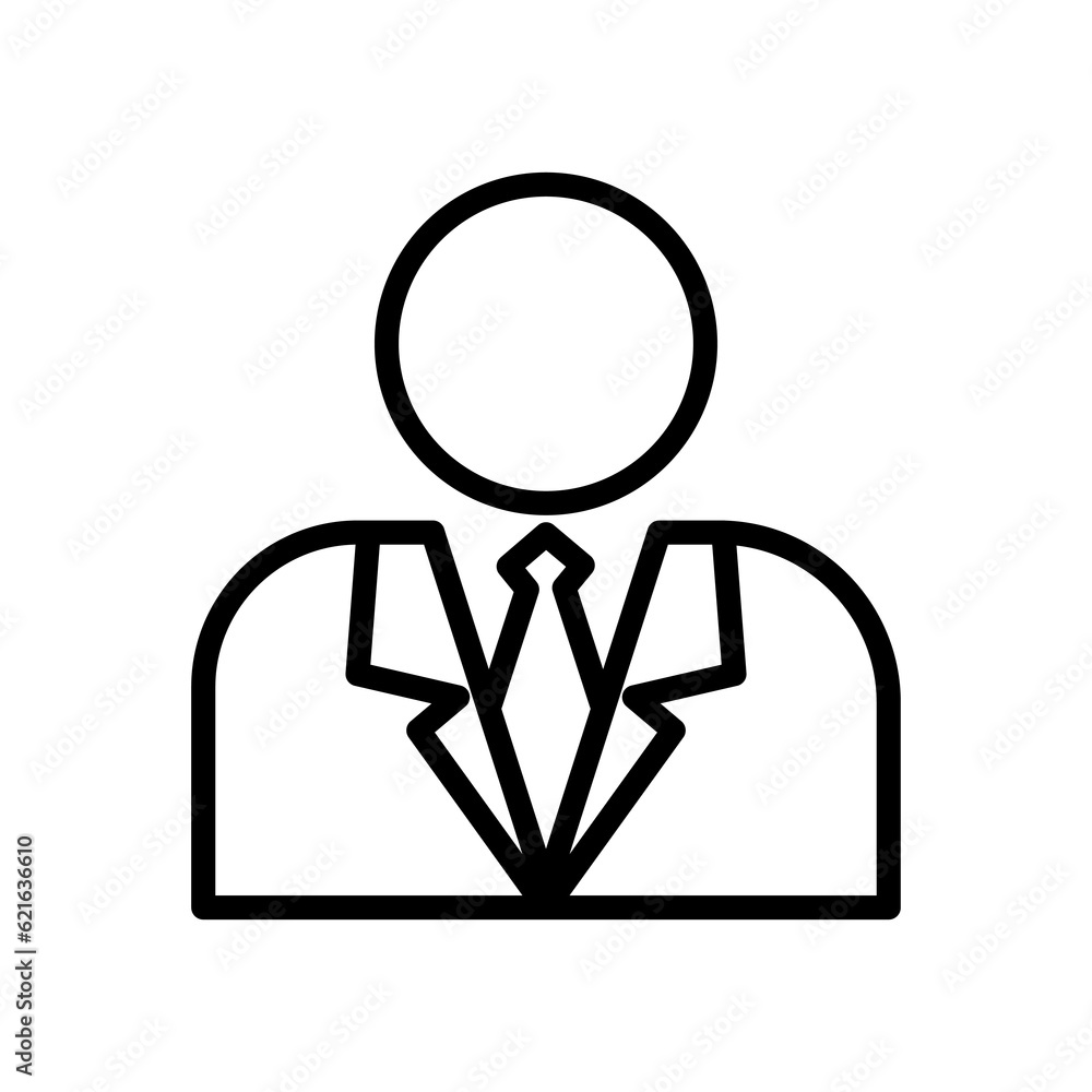 Businessman icon. Man in tie. Occupation concept. Can be used for topics like top management, banking, finance, investment Businessman icon. Man in tie. Occupation concept. Can be used for topics like top management, banking, finance, investment