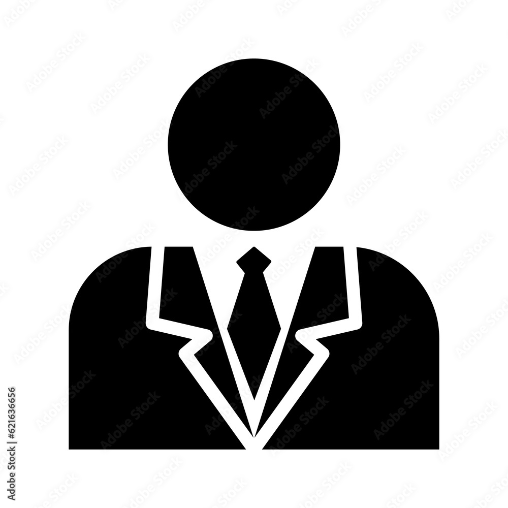 Obraz premium Businessman icon. Man in tie. Occupation concept. Can be used for topics like top management, banking, finance, investment