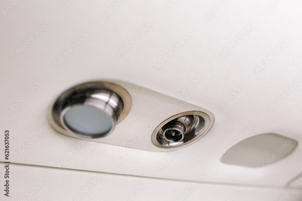 Luminaire in the ceiling of a private jet