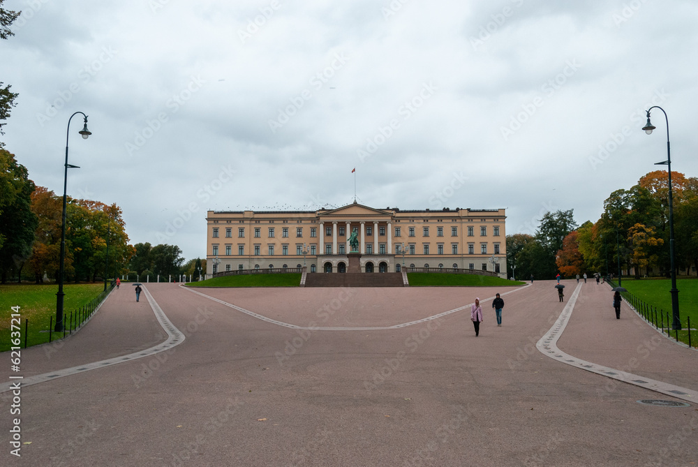 The Royal Palace in Oslo city center, Norway