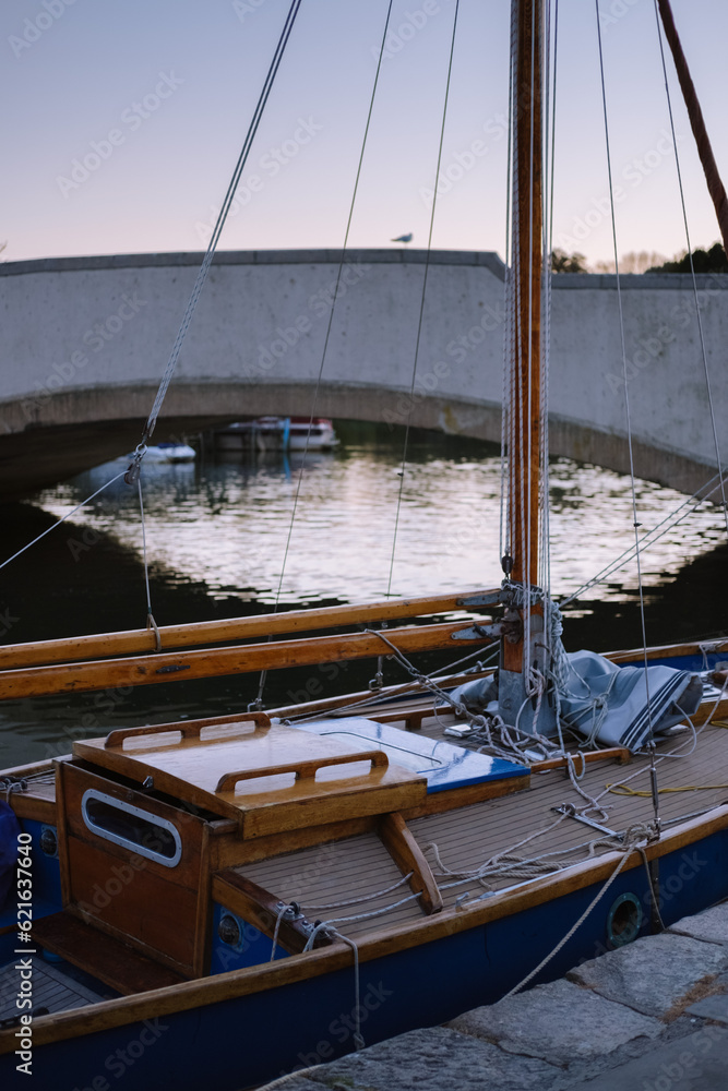 Old yacht moored at Wareham Harbour
