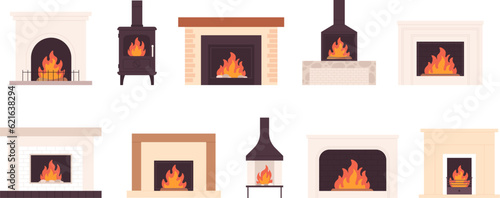 Canvastavla Cartoon fireplace