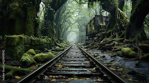 abandoned railway ai generated image 