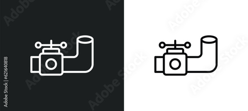 relief valve outline icon in white and black colors. relief valve flat vector icon from construction and tools collection for web, mobile apps and ui.