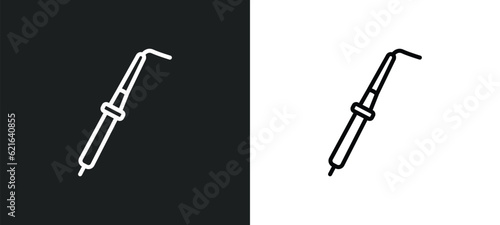 iron soldering outline icon in white and black colors. iron soldering flat vector icon from construction and tools collection for web, mobile apps and ui.
