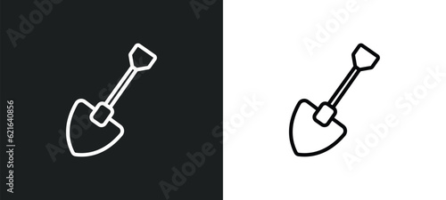 spade outline icon in white and black colors. spade flat vector icon from construction and tools collection for web, mobile apps and ui.