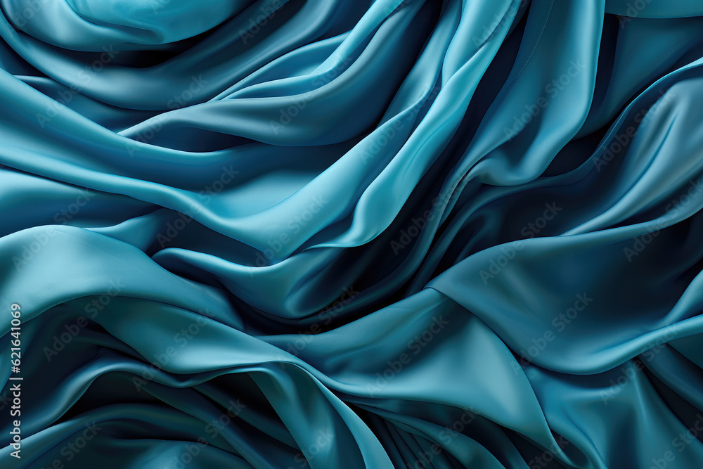 Fototapeta premium Abstract design background featuring a blue crumpled wrapping paper texture, perfect for creative mock-ups. Generative Ai.