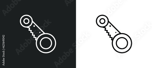big saw outline icon in white and black colors. big saw flat vector icon from construction collection for web, mobile apps and ui.