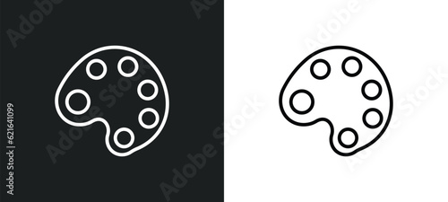 pallete outline icon in white and black colors. pallete flat vector icon from construction collection for web, mobile apps and ui.