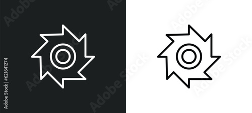 blade saw outline icon in white and black colors. blade saw flat vector icon from construction collection for web, mobile apps and ui.