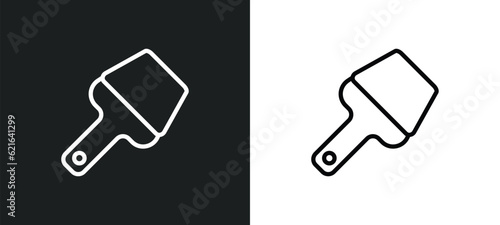 putty knife outline icon in white and black colors. putty knife flat vector icon from construction collection for web, mobile apps and ui.