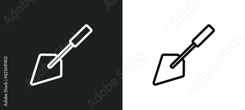 trowel outline icon in white and black colors. trowel flat vector icon from construction collection for web, mobile apps and ui.