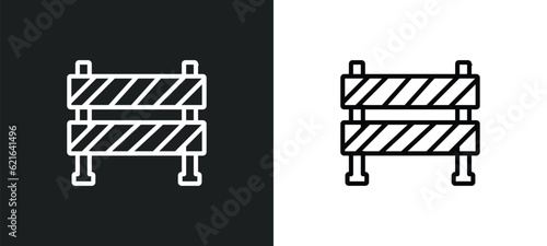 barrier outline icon in white and black colors. barrier flat vector icon from construction collection for web, mobile apps and ui.
