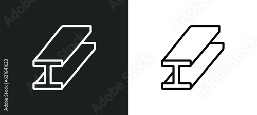 beam outline icon in white and black colors. beam flat vector icon from construction collection for web, mobile apps and ui.