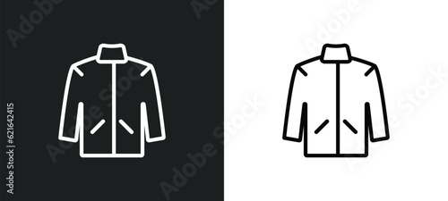 jogging jacket outline icon in white and black colors. jogging jacket flat vector icon from clothes collection for web, mobile apps and ui.