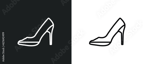 heels outline icon in white and black colors. heels flat vector icon from clothes collection for web, mobile apps and ui.