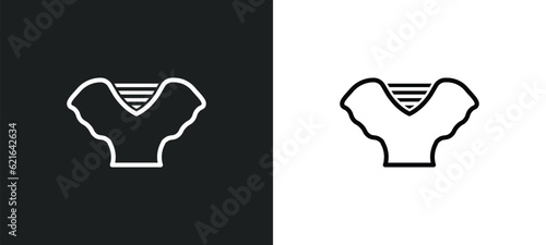 draped top outline icon in white and black colors. draped top flat vector icon from clothes collection for web, mobile apps and ui.