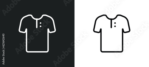henley shirt outline icon in white and black colors. henley shirt flat vector icon from clothes collection for web, mobile apps and ui.