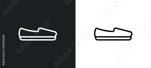 loafer outline icon in white and black colors. loafer flat vector icon from clothes collection for web, mobile apps and ui.