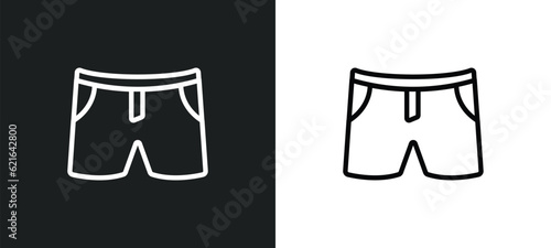 denim shorts outline icon in white and black colors. denim shorts flat vector icon from clothes collection for web, mobile apps and ui.