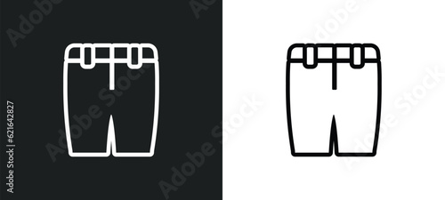 chino shorts outline icon in white and black colors. chino shorts flat vector icon from clothes collection for web, mobile apps and ui.