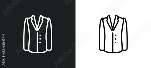 oxford wave blazer outline icon in white and black colors. oxford wave blazer flat vector icon from clothes collection for web, mobile apps and ui.