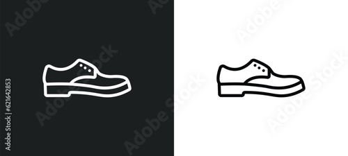 leather derby shoe outline icon in white and black colors. leather derby shoe flat vector icon from clothes collection for web, mobile apps and ui.