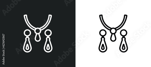 jewelry outline icon in white and black colors. jewelry flat vector icon from clothes collection for web, mobile apps and ui.