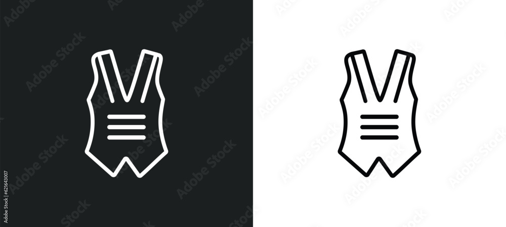 Obraz premium vest outline icon in white and black colors. vest flat vector icon from clothes collection for web, mobile apps and ui.
