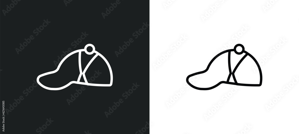 cap outline icon in white and black colors. cap flat vector icon from clothes collection for web, mobile apps and ui.