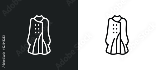 trench coat outline icon in white and black colors. trench coat flat vector icon from clothes collection for web  mobile apps and ui.